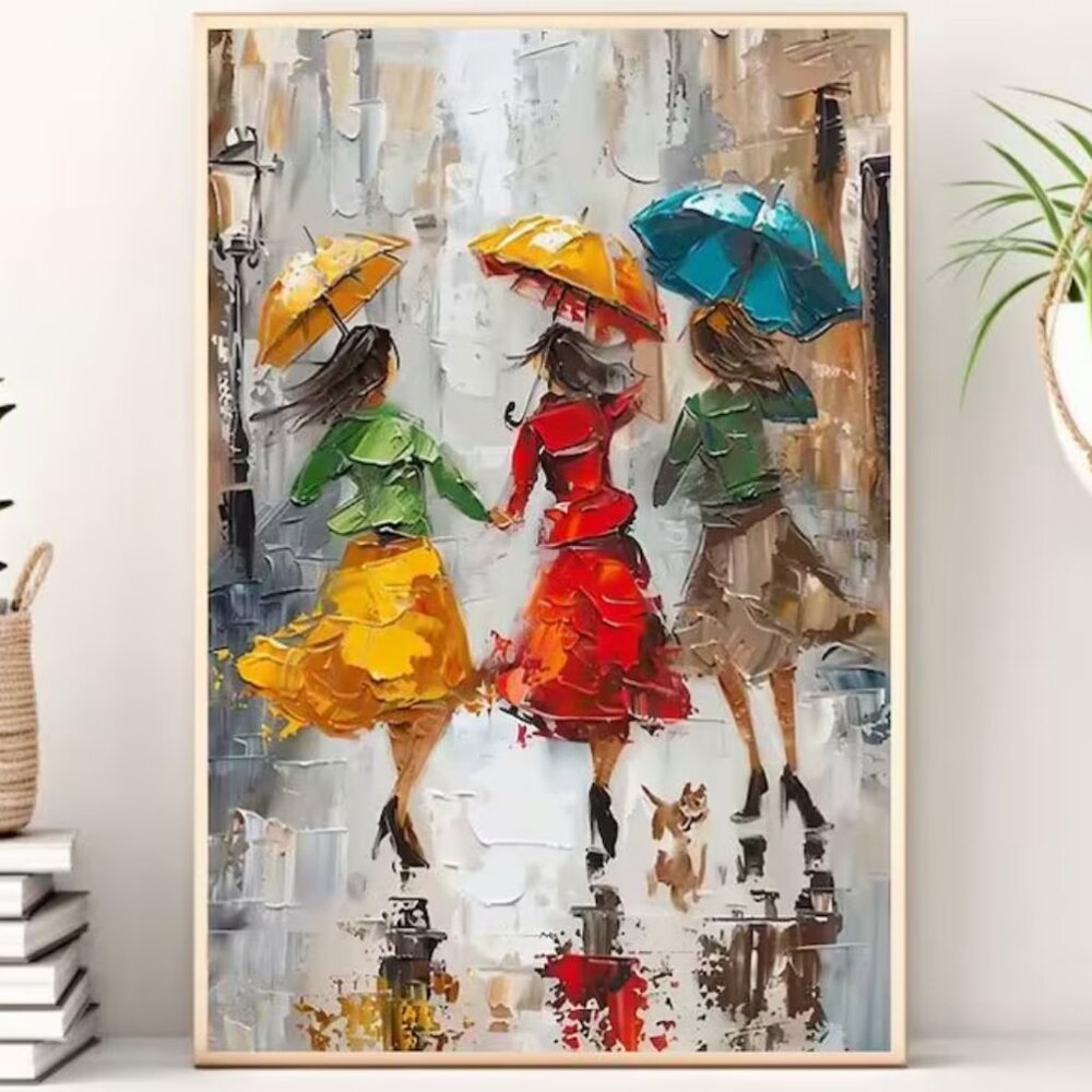 Canvas Print Inspired by the Works of Kosmo, Broad Brush Strokes Bring Realism